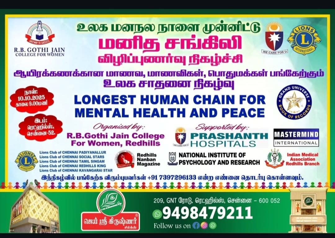 Long Human Chain for Mental Health&Peace